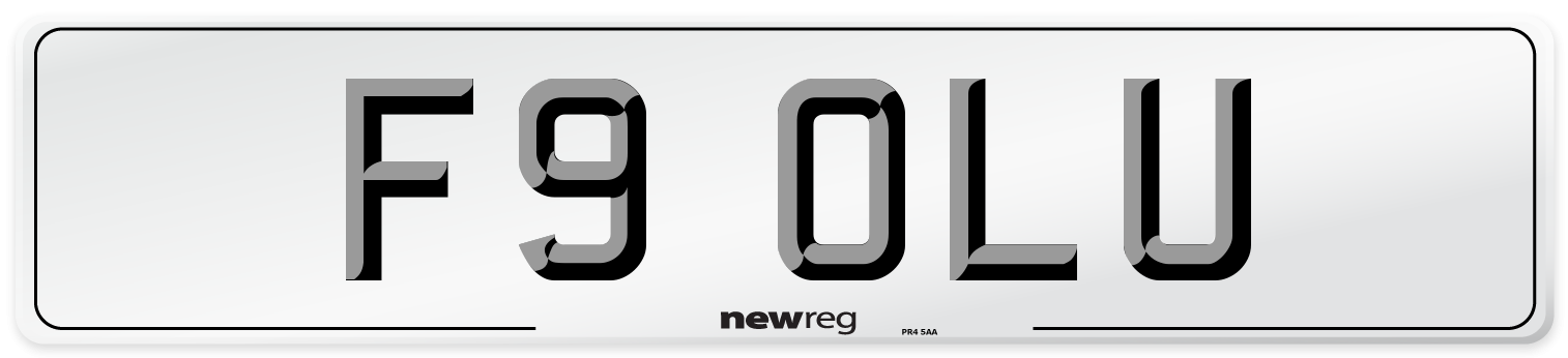 F9 OLU Number Plate from New Reg
